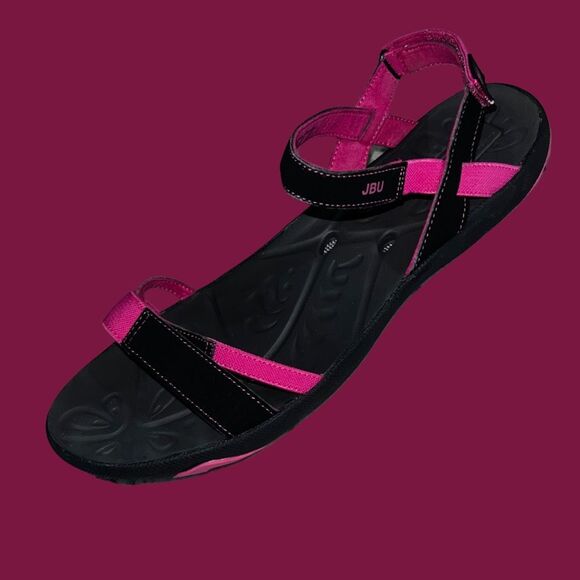 Jambu JBU Cyclone Flat Black/Pink Slip On Flip Flops Sandal Size 11 - Picture 2 of 12